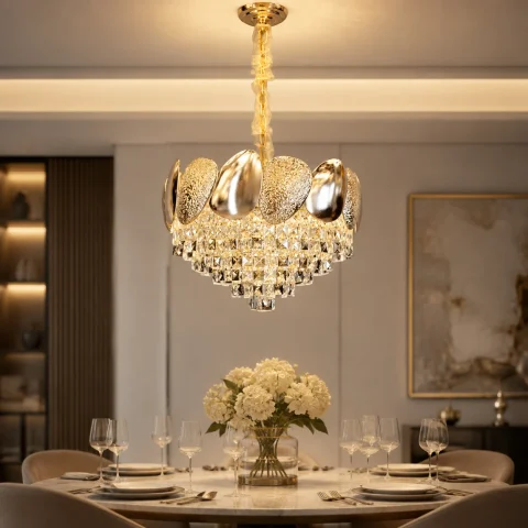 Компактна кришталева люстра Artlight 8836/50GD, золото, 11 ламп E14, Ø49 см, від 10-18 м²