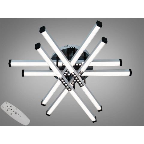 Світлодіодна люстра Diasha 2531WH+BK dimmer, димер, пульт, 80 W, 67 см, 13-19m2