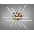 Стельова LED-люстра Diasha 2531WH+G dimmer для вітальні, спальні та кухні, димер, пульт, 80 W, 67 см, 13-19m2 Стельова LED-люстра Diasha 2531WH+G dimmer для вітальні, спальні та кухні, димер, пульт, 80 W, 67 см, 13-19m2