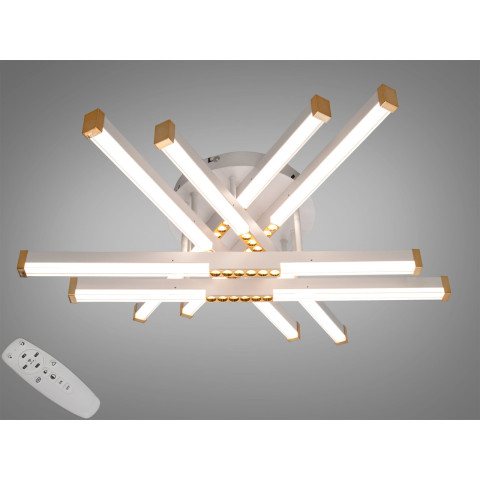 Світлодіодна люстра Diasha 2531WH+WH dimmer для спальні, кухні та вітальні, димер, пульт, 80 W, 67 см, 13-19m2