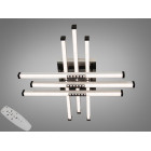 Сучасна стельова LED-люстра Diasha 2532WH+BK dimmer білий + чорний, 60 Вт, з пультом і димером, 68 см, до 10m2