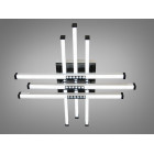 Сучасна стельова LED-люстра Diasha 2532WH+BK dimmer білий + чорний, 60 Вт, з пультом і димером, 68 см, до 10m2