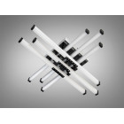 Сучасна стельова LED-люстра Diasha 2532WH+BK dimmer білий + чорний, 60 Вт, з пультом і димером, 68 см, до 10m2