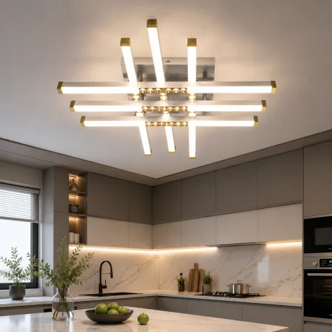 Стельова LED-люстра Diasha 2532WH+WH dimmer біла, 60 Вт, 68 см (6–16 м²) з пультом і димером