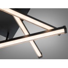 Сучасна стельова LED люстра для вітальні Diasha 2535BK чорна 56 W з пультом диммер 63 см 8-16 м2