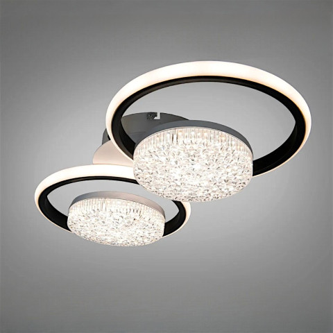 Стильна LED-люстра Diasha 2561WH+BK DIMMER 58W, 3190 lm, 52×25 см з пультом