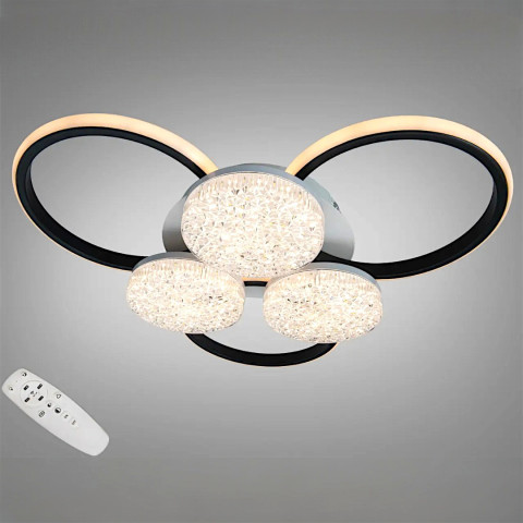 Стельова LED-люстра Dia 2562WH+BK DIMMER — біло-чорна, 82 Вт, 60 см