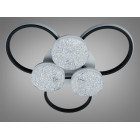 Стельова LED-люстра Dia 2562WH+BK DIMMER — біло-чорна, 82 Вт, 60 см