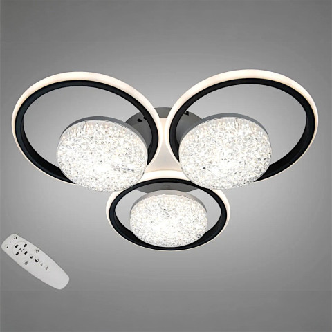 Стельова LED-люстра Dia 2563WH+BK DIMMER — біло-чорна, 82 Вт, 54 см
