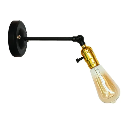 Бра настінне Levistella 752WD3402-1, E27, 60W, чорне з золотим патроном