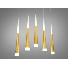 Люстра стельова LED Diasha 3002/5G, 18W, золота, сучасний стиль для високих стель, 5 ламп, 990 лм, IP20 Люстра стельова LED Diasha 3002/5G, 18W, золота, сучасний стиль для високих стель, 5 ламп, 990 лм, IP20