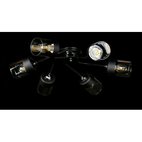 Люстра стельова Splendid Ray LGH60021/6A, E27, 40W, чорний/хром/білий, 70 см, сучасний стиль для дому