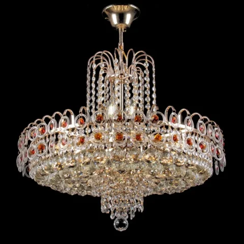 Класична кришталева підвісна люстра Splendid-Ray 30-1728-69 (золото, білий, коричневий)