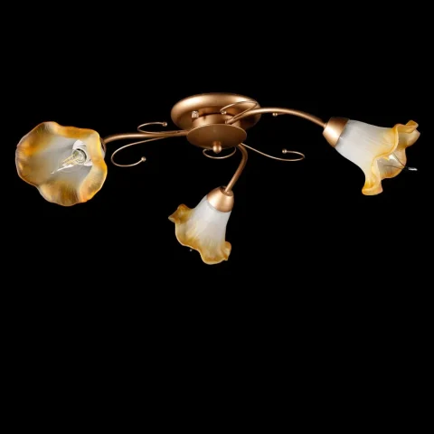 Потолочная люстра Splendid Ray L90762B/3, 3 лампы, золото/коричневый (металл, стекло)