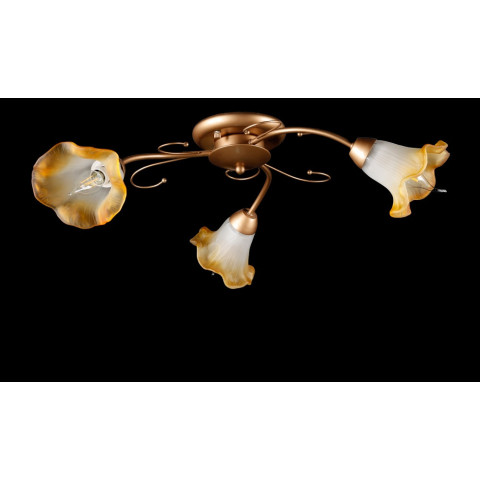 Люстра стельова Splendid Ray L90762B/3, 3 лампи, 220В, золото, коричневий, метал, скло, сучасний стиль для дому