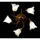 Люстра стельова Splendid Ray L90793G/5, 5 ламп, бронза, біле скло, сучасний стиль для дому Люстра стельова Splendid Ray L90793G/5, 5 ламп, бронза, біле скло, сучасний стиль для дому