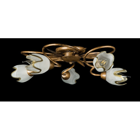 Люстра з плафонами LED Splendid Ray L90707F/5, 5 ламп, бронза, білий, для вітальні та спальні