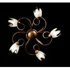 Люстра з плафонами LED Splendid Ray L90707F/5, 5 ламп, бронза, білий, для вітальні та спальні Люстра з плафонами LED Splendid Ray L90707F/5, 5 ламп, бронза, білий, для вітальні та спальні