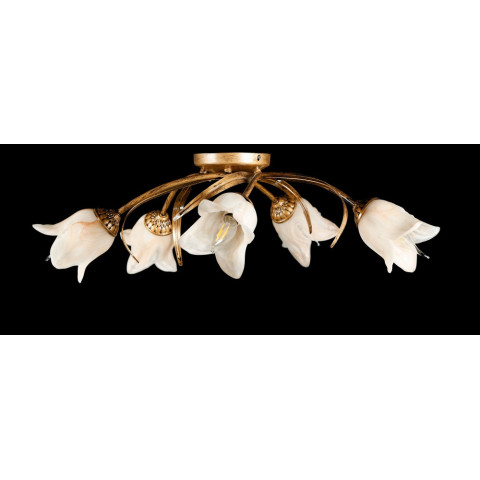 Люстра стельова Splendid Ray L90776K/5, E14, 5 ламп, діаметр 62 см, висота 24 см, бронзовий, бежевий, сучасний стиль для дому