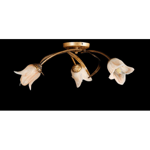 Люстра стельова Splendid Ray L90776K/3, E14, 3 лампи, 50 см, бронзова, бежевий плафон, стиль для спальні