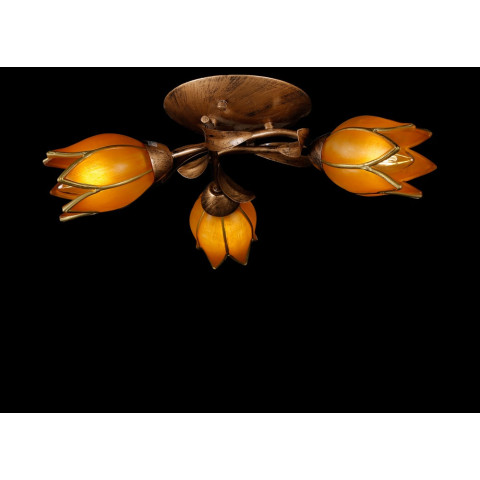 Люстра стельова Splendid Ray L10010A/3, 3 лампи, бронзова, метал, скло, 40 см, сучасний стиль для дому
