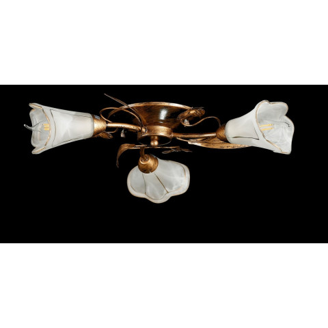 Люстра стельова Splendid Ray L10008/3, 3 лампи, бронза, білий, золото, метал, скло, сучасний стиль, 50 см