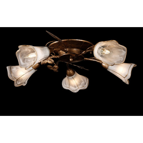 Люстра стельова Splendid Ray L10008/5, 5 ламп, бронза/білий/золото, сучасний стиль, висота 11 см