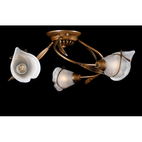 Люстра стельова Splendid Ray L90643K/3, 3 лампи E14, 70 см, бронза, білий, сучасний стиль для спальні