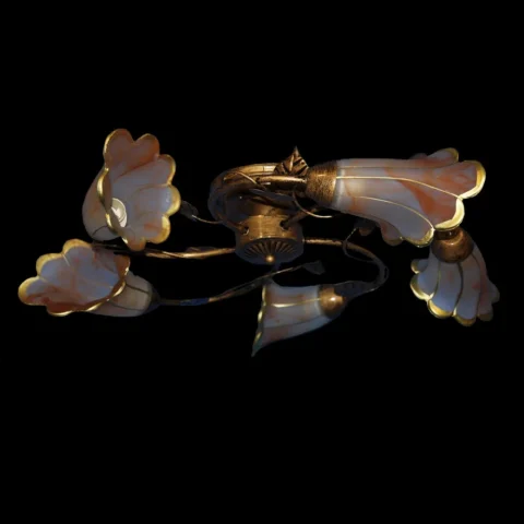 Потолочная люстра Splendid Ray L90660J/5, E14, 5 ламп, 49 см, бронза и белая