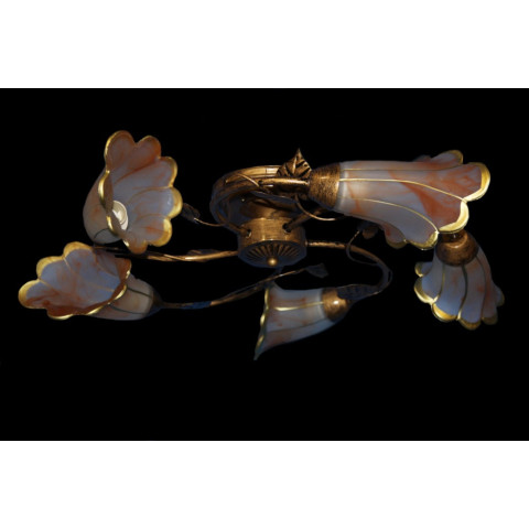 Люстра стельова Splendid Ray L90660J/5, E14, 5 ламп, 15 см, бронзова та біла, сучасний стиль для дому