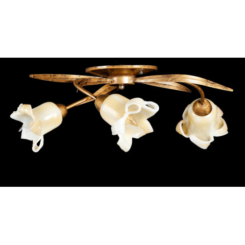 Люстра стельова Splendid Ray L90807H/3, E14, 3 лампи, 58 см, бронзова та жовта, стиль для спальні