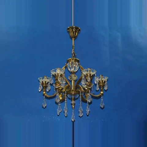 Люстра-свеча E14 Splendid Ray LKM11G/6, 6 ламп, бронзовая и белая, современный стиль, высота 85 см, диаметр 63 см
