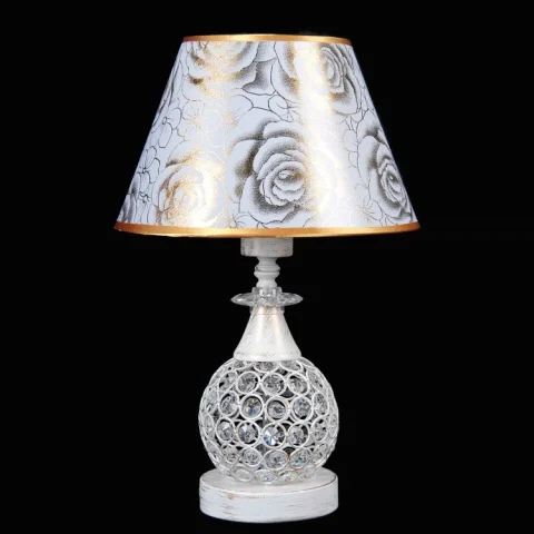 Настільна лампа з абажуром LED Splendid Ray N29928/1T(A+B), E27, 40 см, білий та золотий