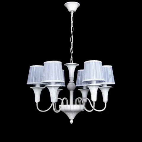Люстра свеча E14 Splendid Ray L29979/6, 6 ламп, белый и серый, высота 65–95 см