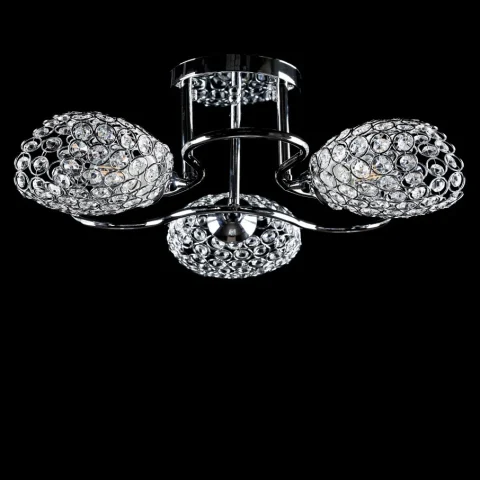 Потолочная люстра Splendid Ray L3117/3 (CH), 3xE27, 43 см, хром, белый, металл, хрусталь
