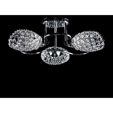 Люстра стельова Splendid Ray L3117/3 (CH), 3xE27, 43 см, хром, білий, метал, кришталь, сучасний стиль для дому