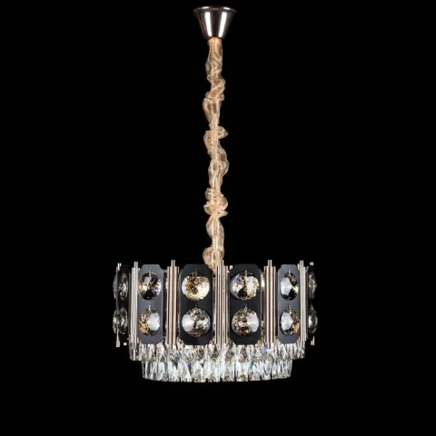 Люстра кришталева Splendid Ray L573/D500/12, E14, золото/чорний/білий