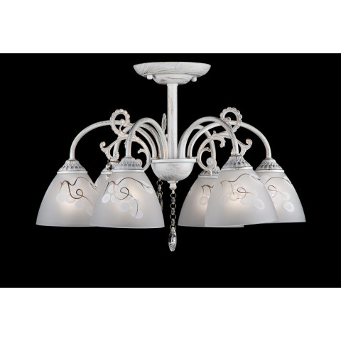 Люстра стельова Splendid Ray L80094/6, 6xE27, білий, золото, метал, скло, кришталь, сучасний стиль