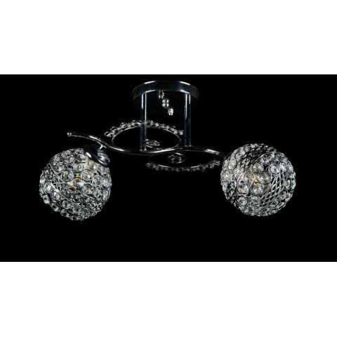 Люстра Splendid Ray L7306A/2 (CR), 2 лампи, хром, білий, метал, кришталь, сучасний стиль