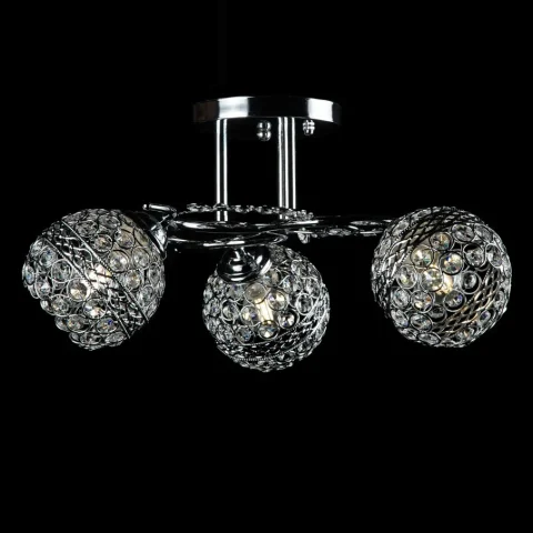 Потолочная люстра Splendid Ray L7306A/3 (CR), E27, 40Вт, белый, хром, современный стиль, 3 лампы, 45 см