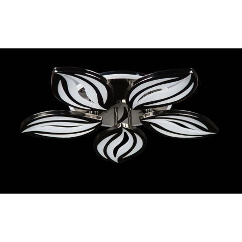 Люстра стельова LED Splendid Ray LK23/5, 120W, чорна/біла, сучасний стиль, з пультом, димер