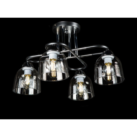 Люстра стельова Splendid Ray LGH50316/4, 4xE27, чорний хром, 50 см, стильний дизайн для спальні