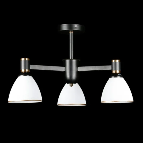 Люстра стельова Splendid Ray LGH50230A/3, 3 лампи E27, 50 см, чорний/білий/золото, сучасний стиль