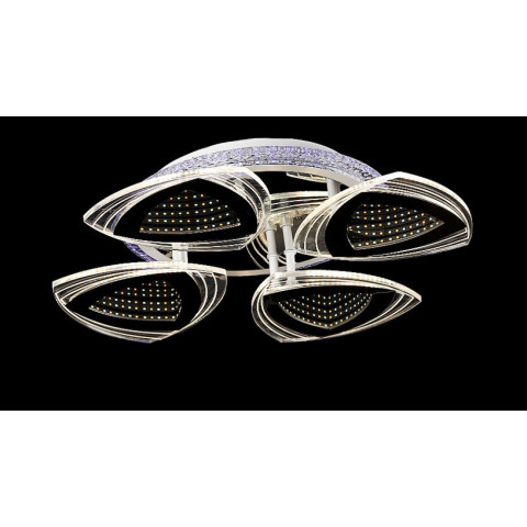 Люстра стельова LED Splendid Ray LK28962/4, 108W, білий, хром, сучасний стиль з пультом, димер