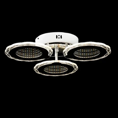 Потолочная люстра LED Splendid Ray KK28964/3, 69W, белый, хром, современный стиль с пультом и диммером Потолочная люстра LED Splendid Ray KK28964/3, 69W, белый, хром, современный стиль с пультом и диммером