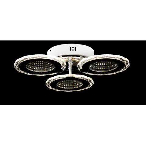 Люстра стельова LED Splendid Ray KK28964/3, 69W, білий, хром, сучасний стиль з пультом, димером