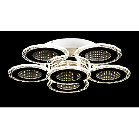 Люстра стельова LED Splendid Ray LK28964/5+1, 138W, хром/білий, сучасний стиль з пультом, димер
