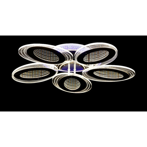 Люстра стельова LED Splendid Ray LK28963/5, 156W, хром/білий, димер, сучасний стиль для дому