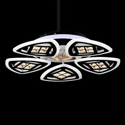 Потолочная люстра LED Splendid Ray LK29023A/5+1, 172W, хром, белый, современный стиль с пультом, диммер