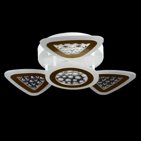 Потолочная люстра LED Splendid Ray LK39866/3+1 (WT+CHAMPANE), 120 Вт, белый и золото, с пультом и диммером